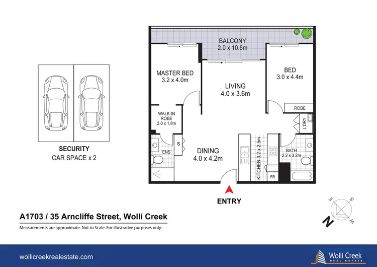 Floorplan of Homely apartment listing, A1703/35 Arncliffe St, Wolli Creek NSW 2205