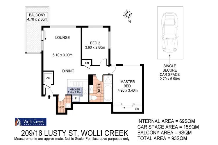 Floorplan of Homely apartment listing, 209/86 Bonar St, Wolli Creek NSW 2205