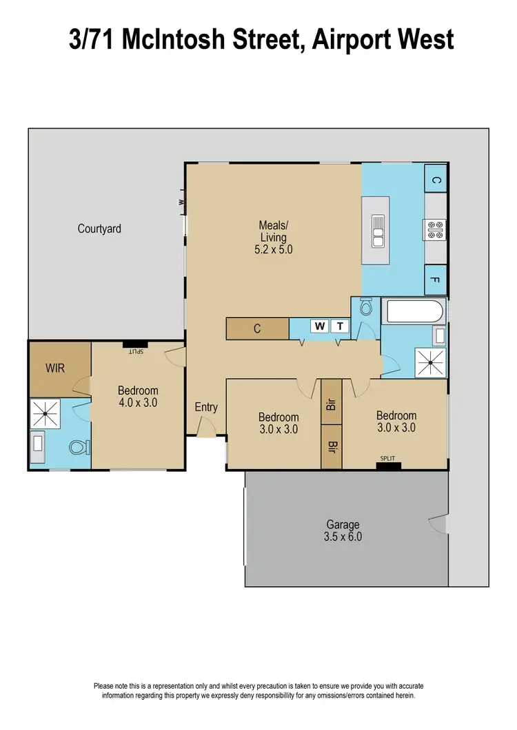 Floorplan of Homely unit listing, 71B McIntosh Street, Airport West VIC 3042