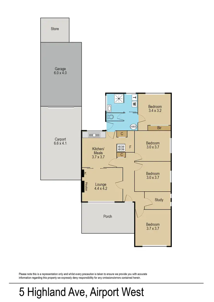 Floorplan of Homely house listing, 5 Highlands Avenue, Airport West VIC 3042