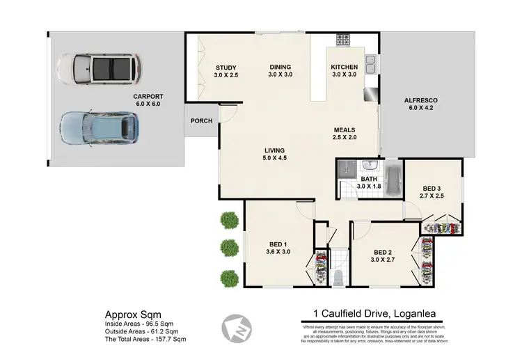 Floorplan of Homely house listing, 1 Caulfield Drive, Loganlea QLD 4131