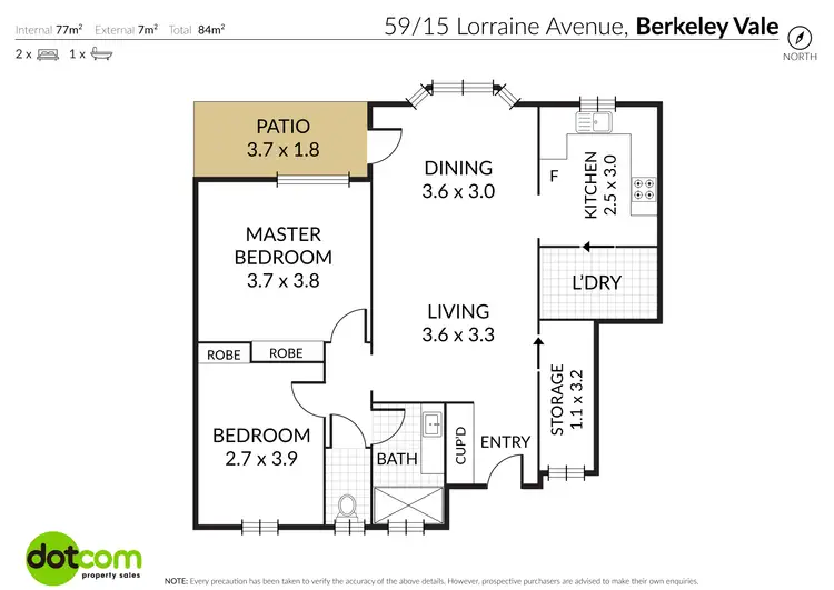 Floorplan of Homely unit listing, 59/15 Lorraine Avenue, Berkeley Vale NSW 2261