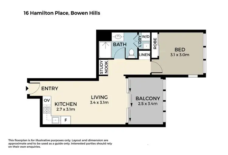 Floorplan of Homely apartment listing, 2021/16 Hamilton Place, Bowen Hills QLD 4006