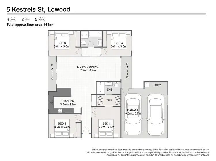 Floorplan of Homely semi-detached listing, 5 Kestrel Street, Lowood QLD 4311