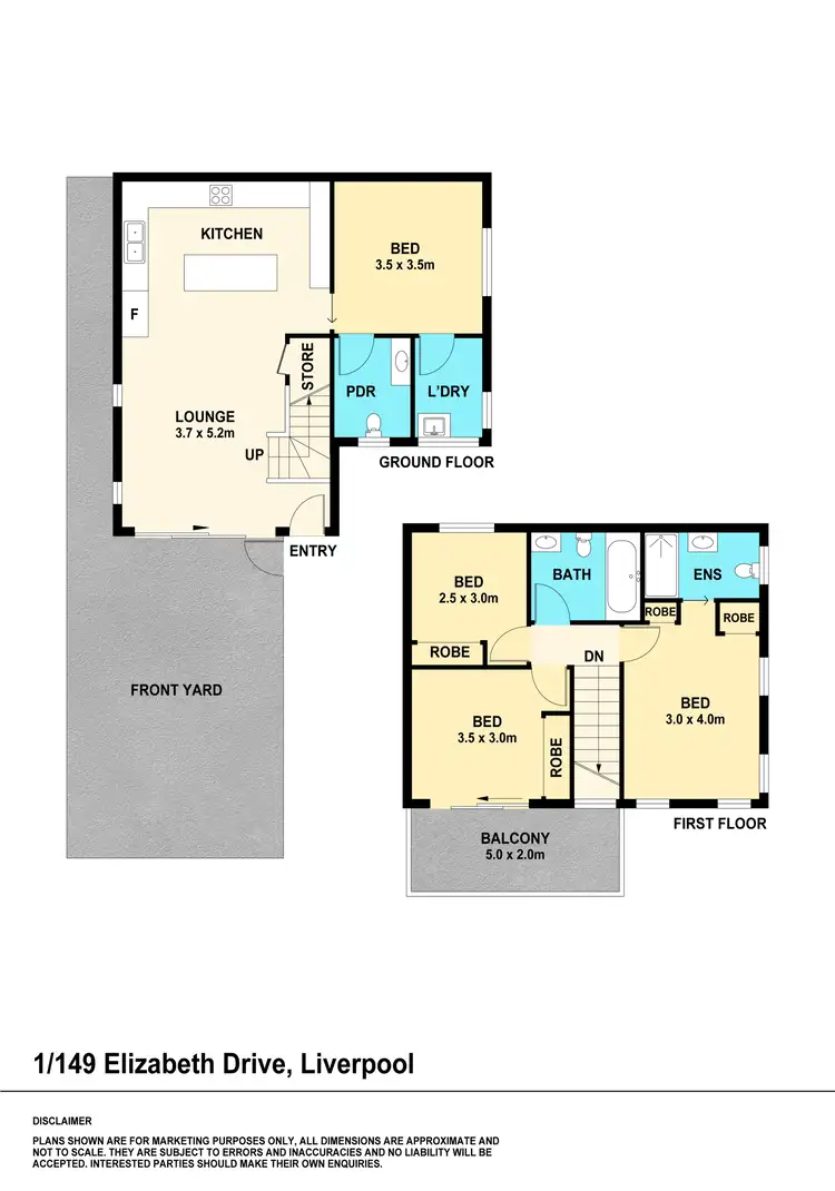 Floorplan of Homely townhouse listing, 1/149 Elizabeth Drive, Liverpool NSW 2170