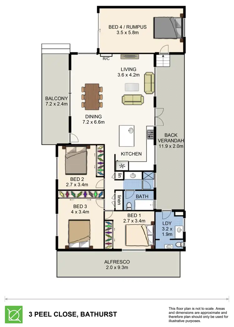 Floorplan of Homely house listing, 3 Peel Close, Bathurst NSW 2795