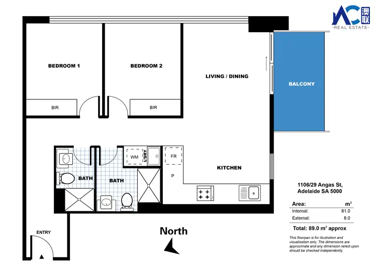 Floorplan of Homely apartment listing, 1106/29 Angas Street, Adelaide SA 5000