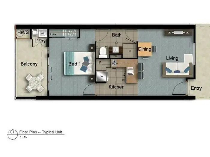 Floorplan of Homely apartment listing, 19/17 Bacon Street, Moranbah QLD 4744