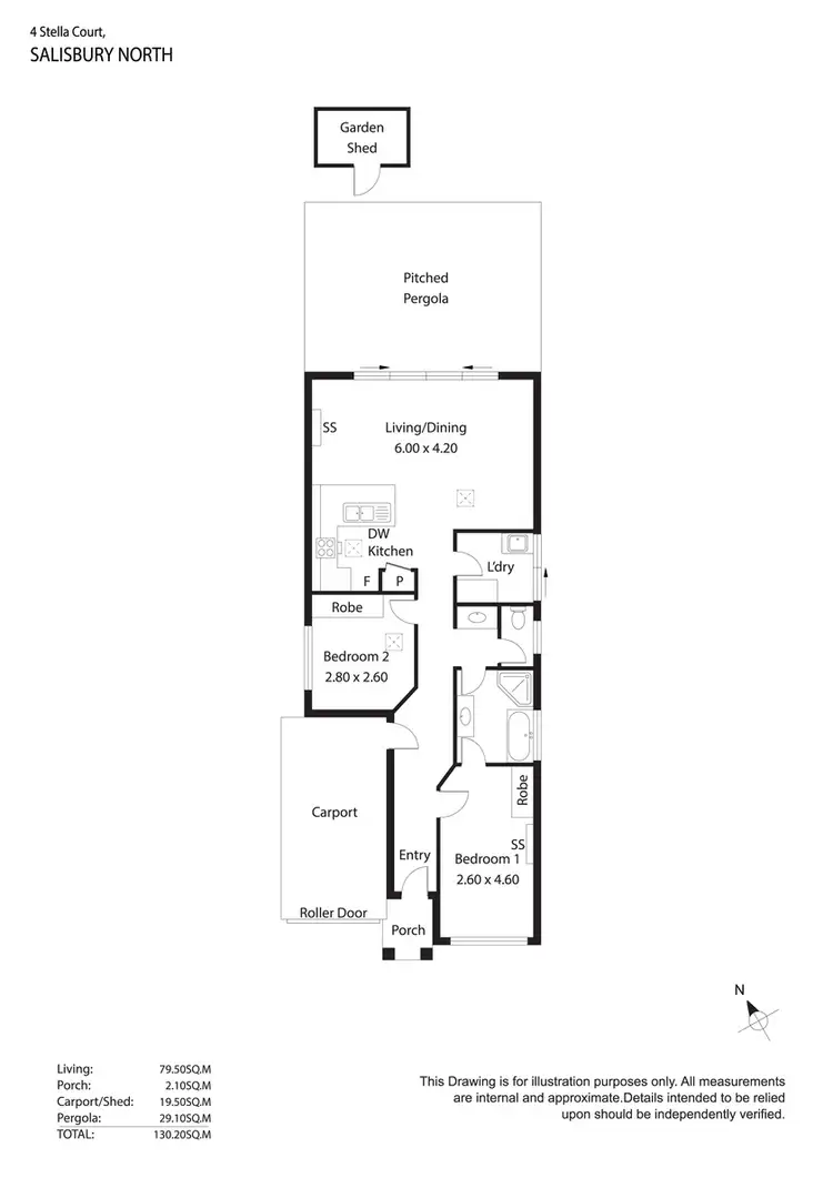 Floorplan of Homely house listing, 4 Stella Court, Salisbury North SA 5108