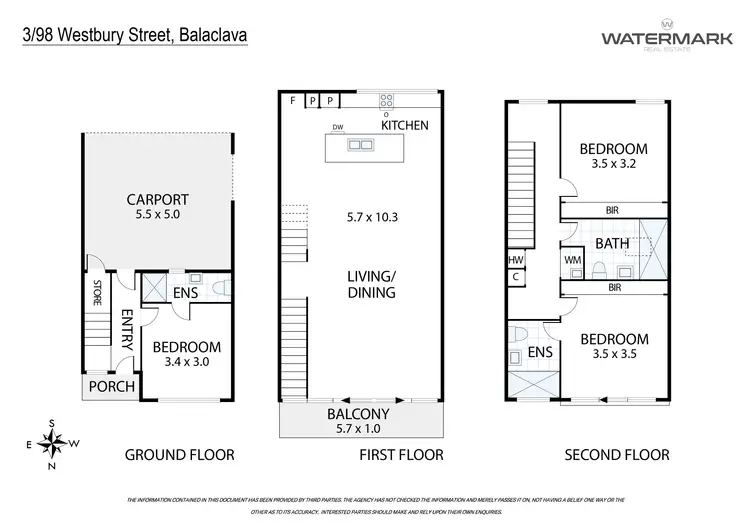 Floorplan of Homely townhouse listing, 3/98 Westbury Street, Balaclava VIC 3183