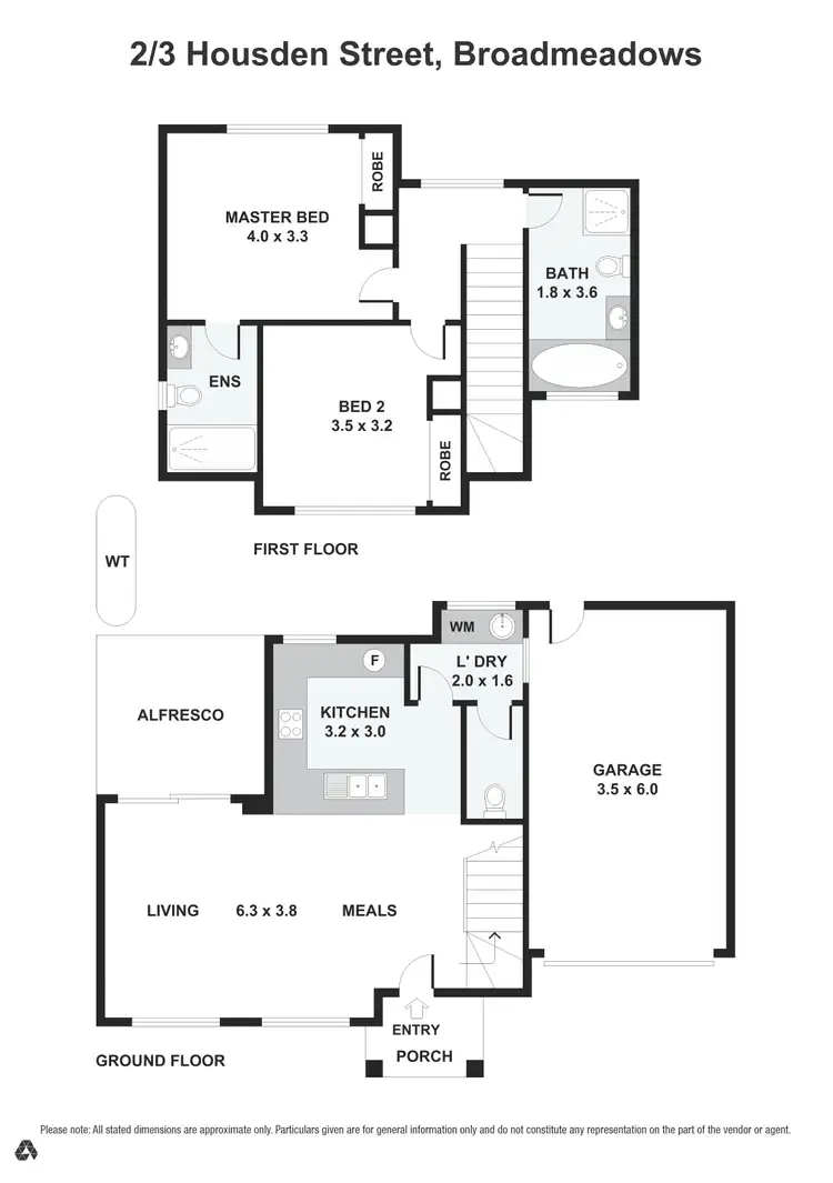 Floorplan of Homely townhouse listing, 2/3 Housden Street, Broadmeadows VIC 3047