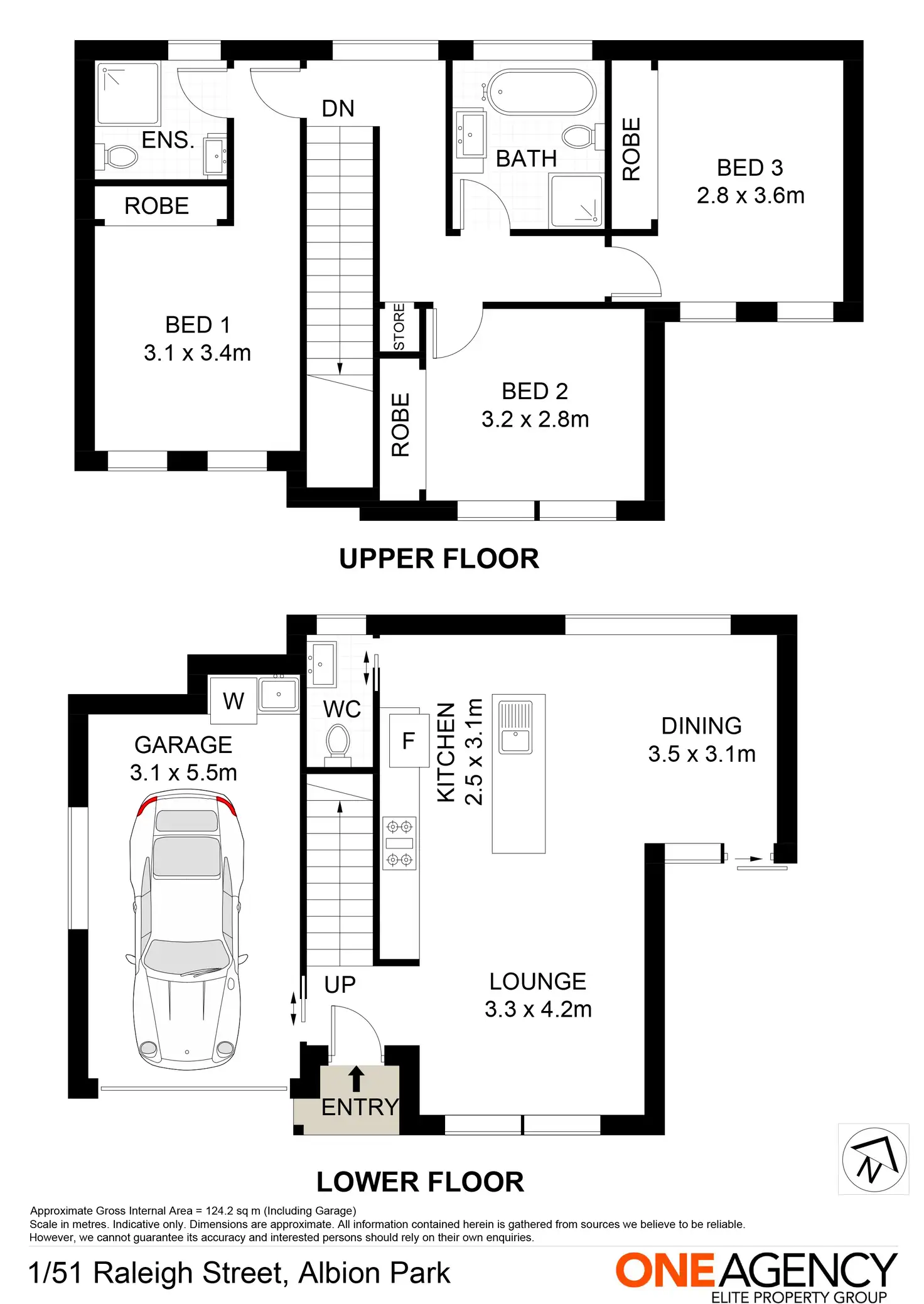 Floorplan of Homely townhouse listing, 1/51 Raleigh Street, Albion Park NSW 2527
