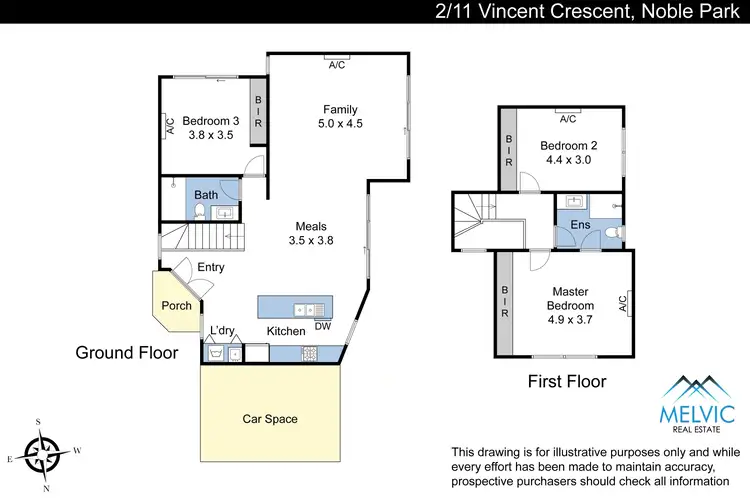 Floorplan of Homely townhouse listing, 2/11 Vincent Crescent, Noble Park VIC 3174