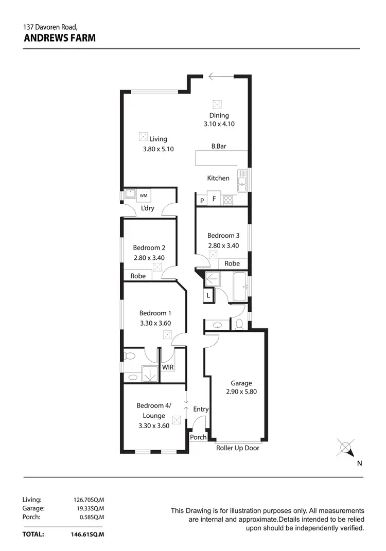 Floorplan of Homely house listing, 137 Davoren Road, Andrews Farm SA 5114
