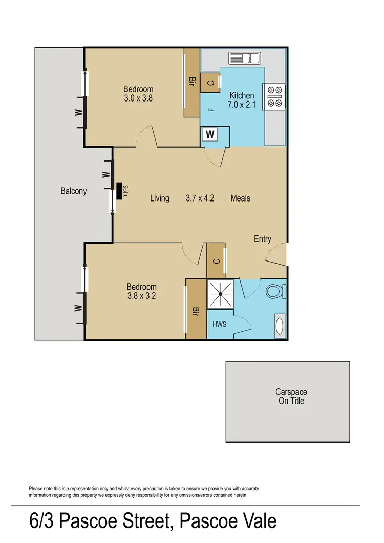 Floorplan of Homely apartment listing, unit 6/3 Pascoe Street, Pascoe Vale VIC 3044