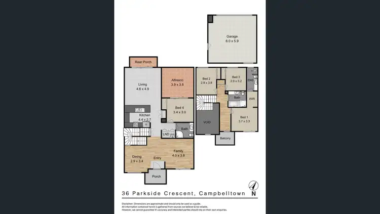 Floorplan of Homely house listing, 36 Parkside Crescent, Campbelltown NSW 2560