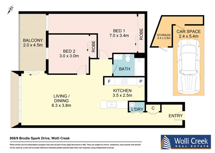 Floorplan of Homely apartment listing, 808/9 Brodie Spark Drive, Wolli Creek NSW 2205