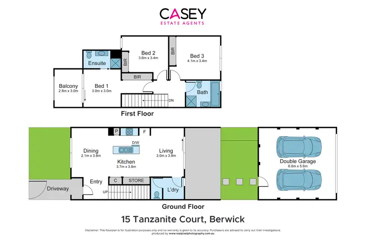Floorplan of Homely house listing, 15 Tanzanite Court, Berwick VIC 3806
