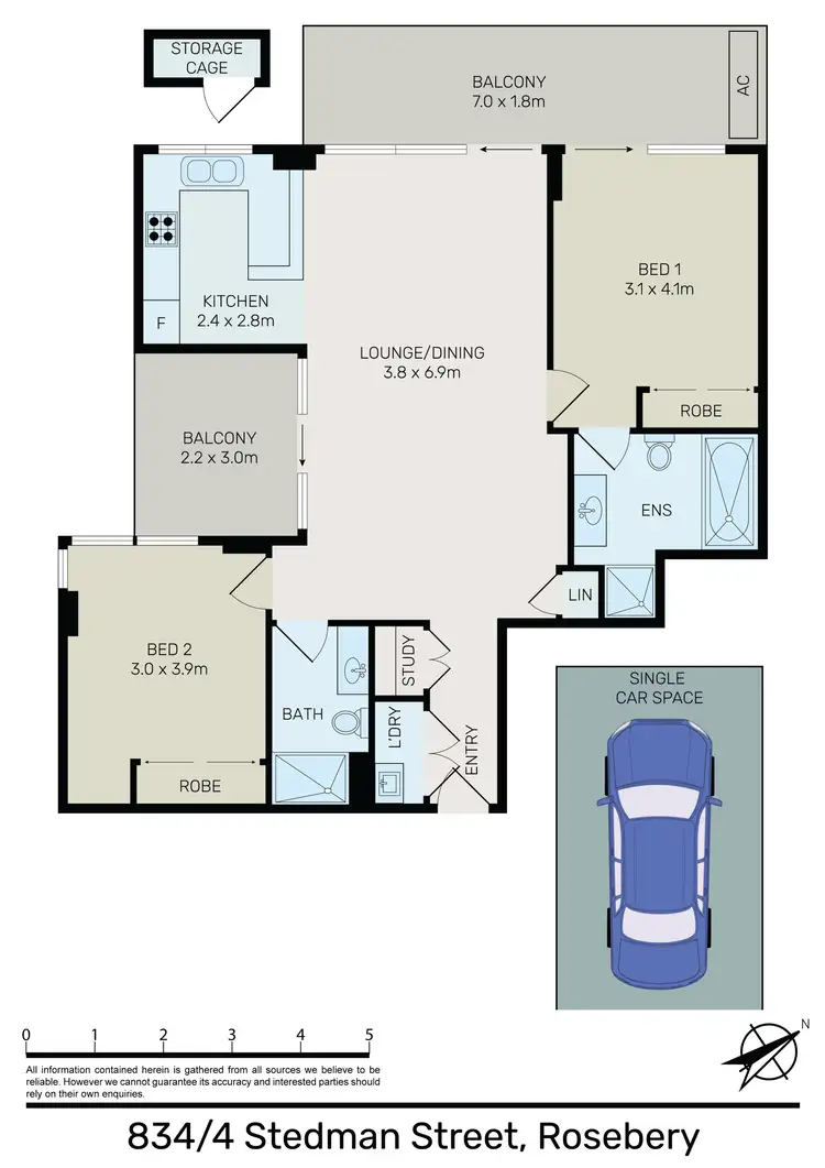 Floorplan of Homely apartment listing, 834/4 Stedman Street, Rosebery NSW 2018