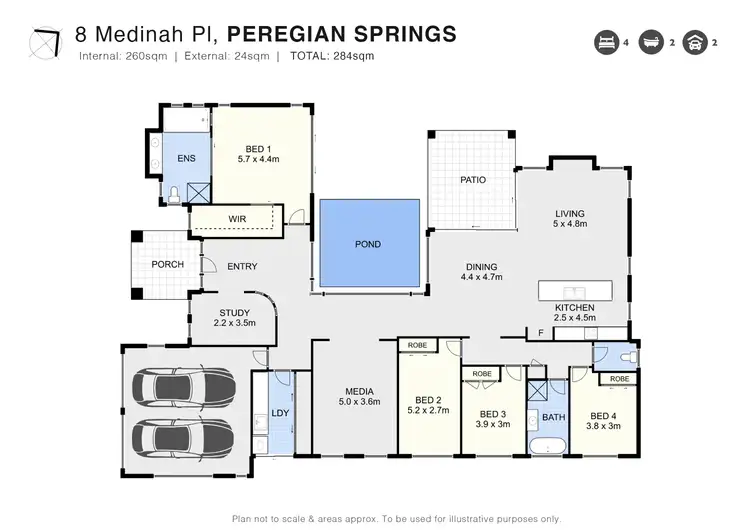 Floorplan of Homely house listing, 8 Medinah Place, Peregian Springs QLD 4573