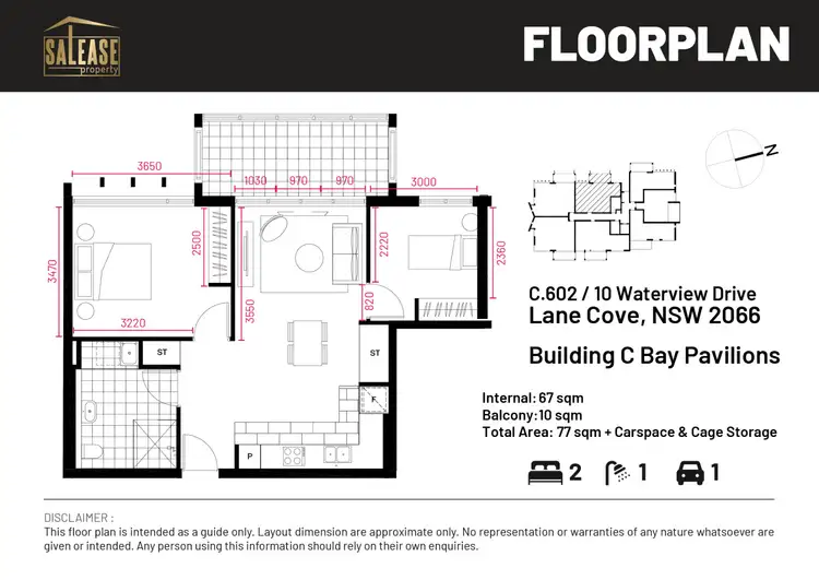 Floorplan of Homely apartment listing, 602/10 Waterview Drive, Lane Cove NSW 2066