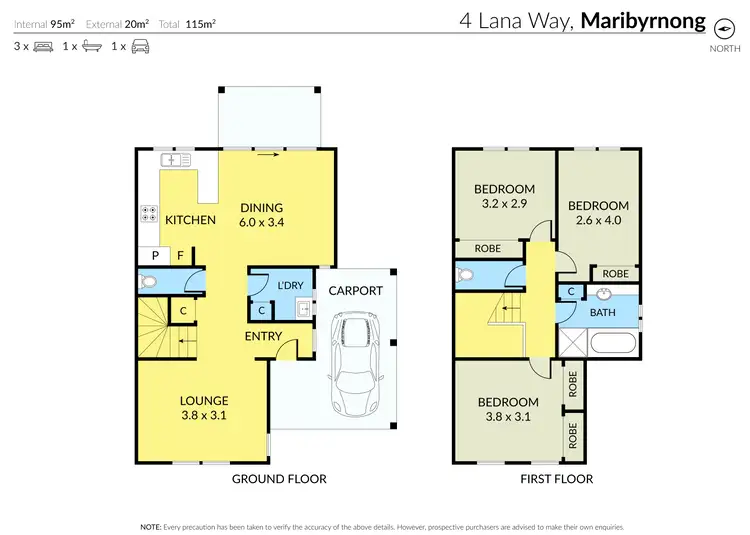 Floorplan of Homely townhouse listing, 4 Lana Way, Maribyrnong VIC 3032