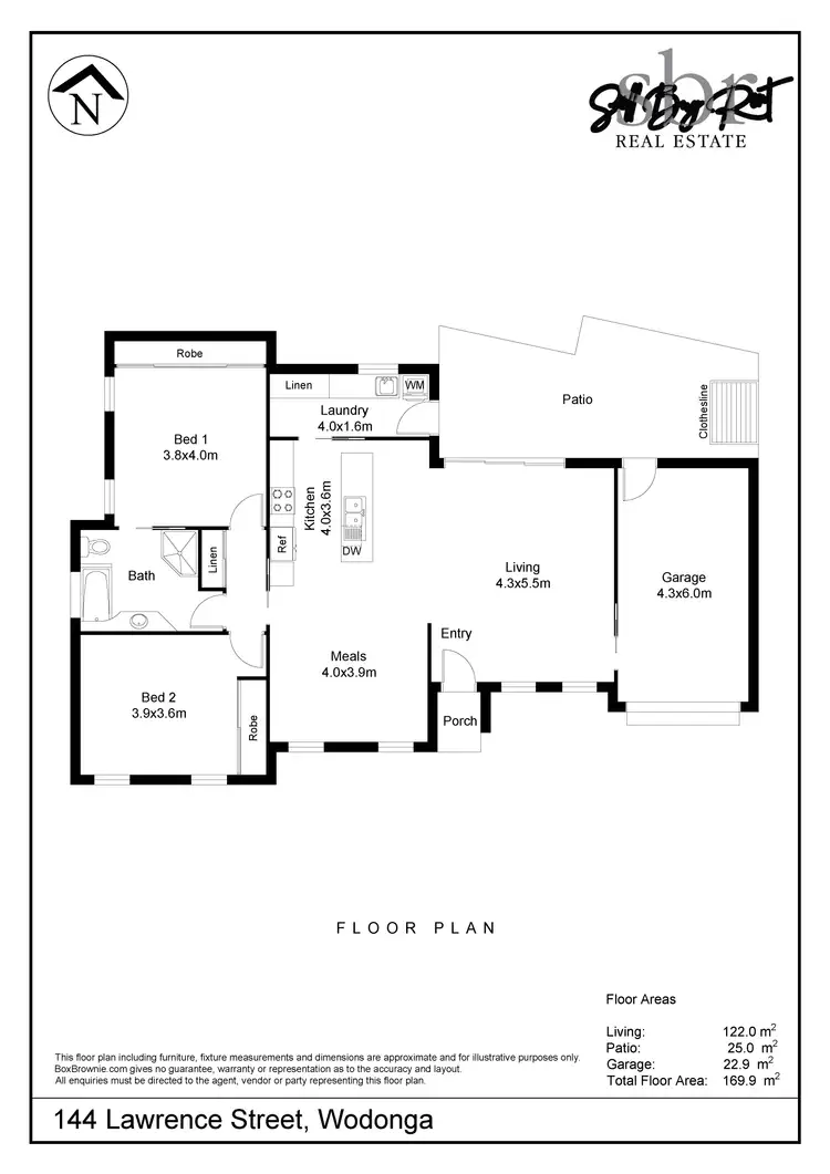 Floorplan of Homely townhouse listing, 144 LAWRENCE STREET, Wodonga VIC 3690