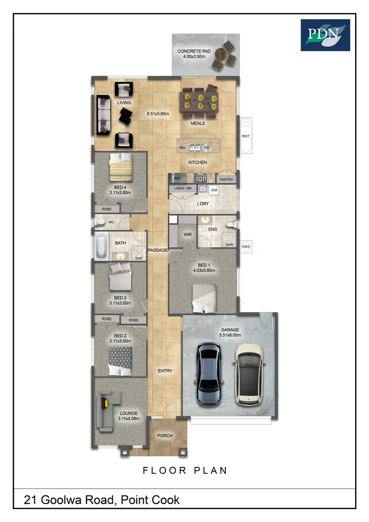 Floorplan of Homely house listing, 21 Goolwa Road, Point Cook VIC 3030