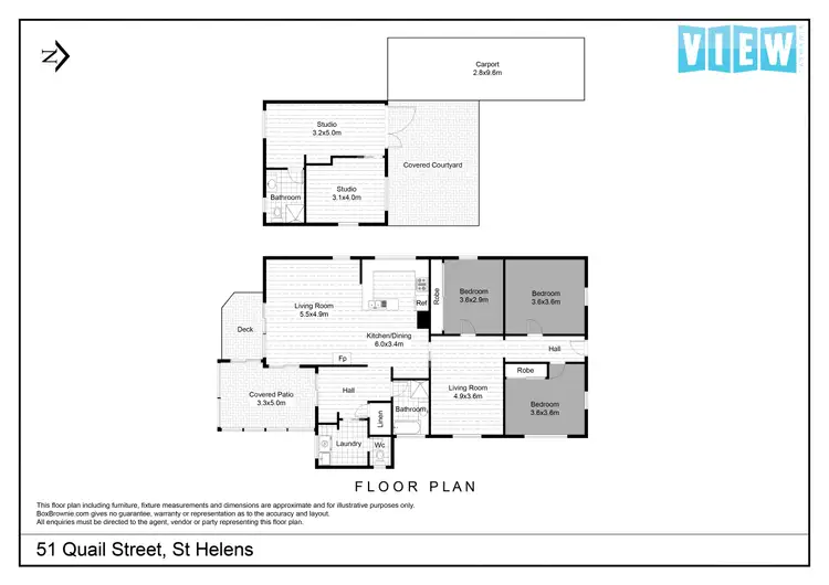 Floorplan of Homely house listing, 51 Quail Street, St Helens TAS 7216