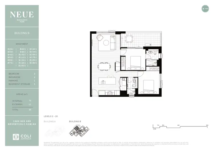 Floorplan of Homely apartment listing, 1901/139 Herring Road, Macquarie Park NSW 2113