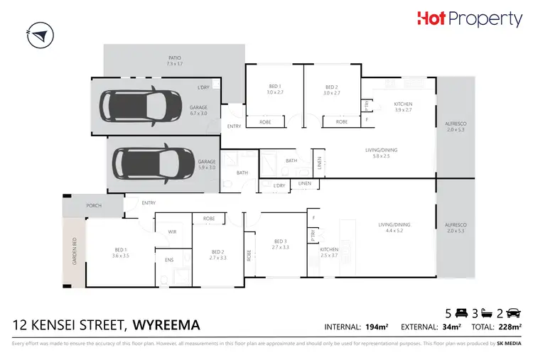Floorplan of Homely semi-detached listing, 12 Kensei Street, Wyreema QLD 4352