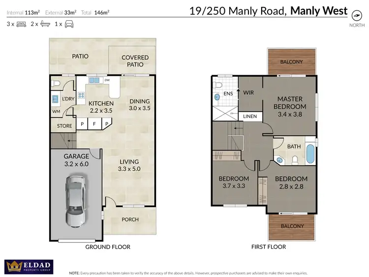 Floorplan of Homely townhouse listing, 19/250 Manly Road, Manly West QLD 4179