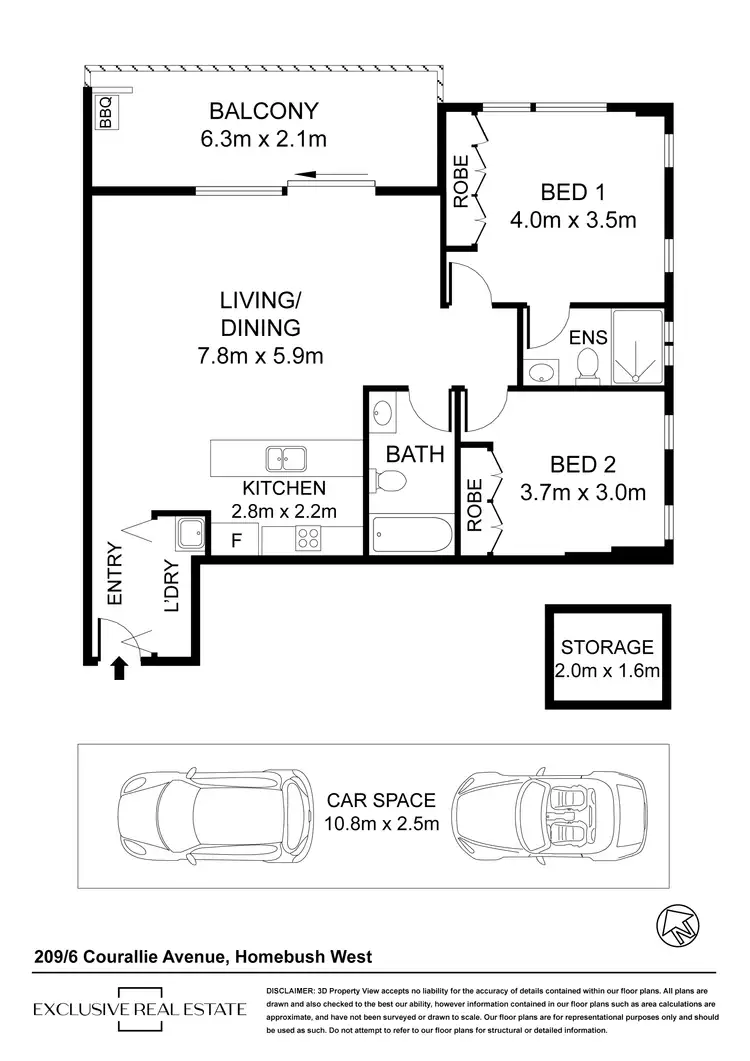 Floorplan of Homely apartment listing, 209/6-12 Courallie Avenue, Homebush West NSW 2140