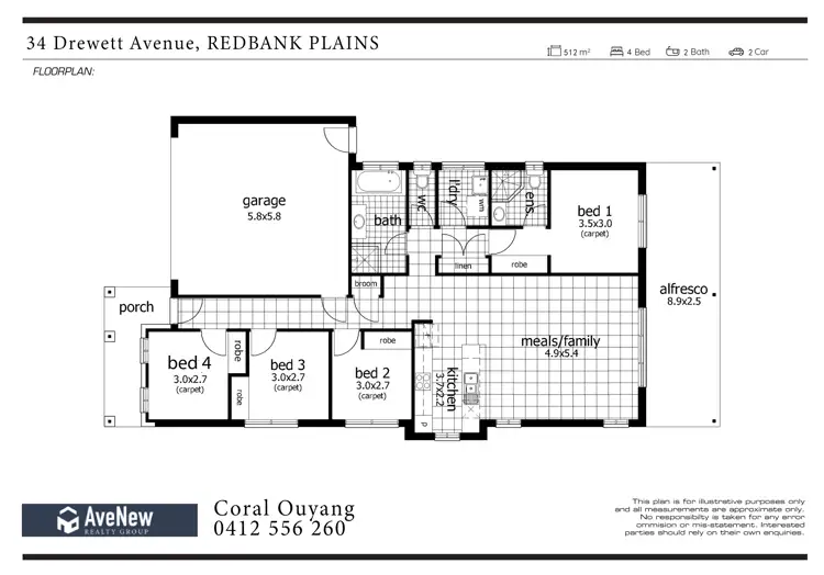 Floorplan of Homely house listing, 34 Drewett Avenue, Redbank Plains QLD 4301