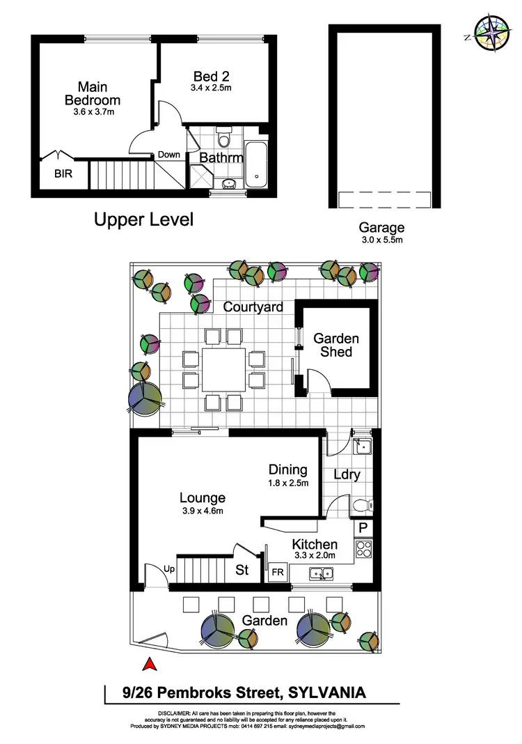 Floorplan of Homely townhouse listing, 9/26 Pembroke Street, Sylvania NSW 2224