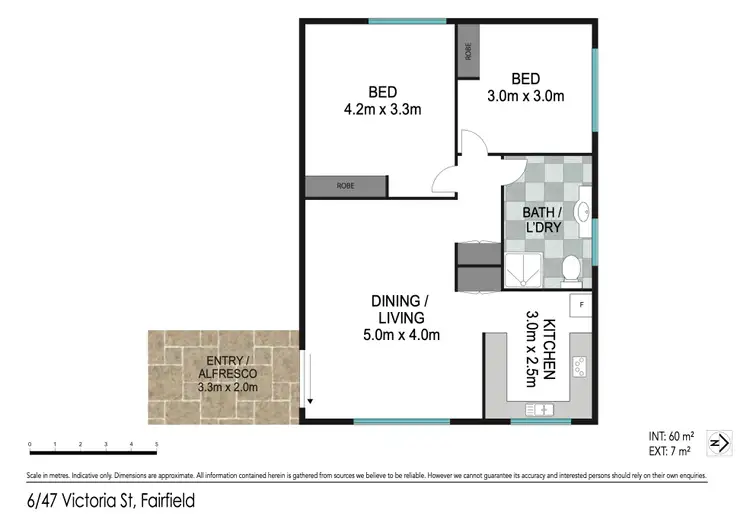 Floorplan of Homely unit listing, 6/47 Victoria Street, Fairfield QLD 4103