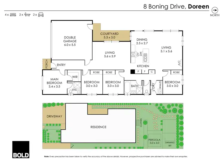 Floorplan of Homely house listing, 8 Bonang Drive, Doreen VIC 3754