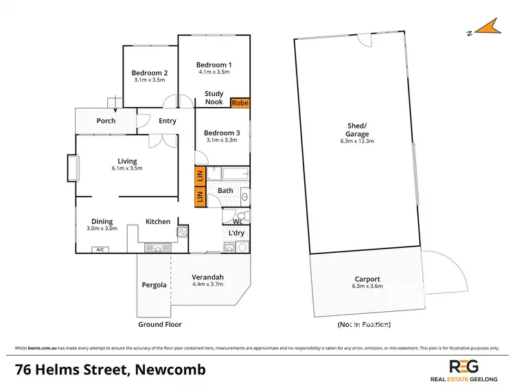 Floorplan of Homely house listing, 76 Helms Street, Newcomb VIC 3219