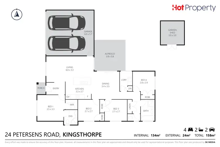 Floorplan of Homely house listing, 24 Petersens Road, Kingsthorpe QLD 4400