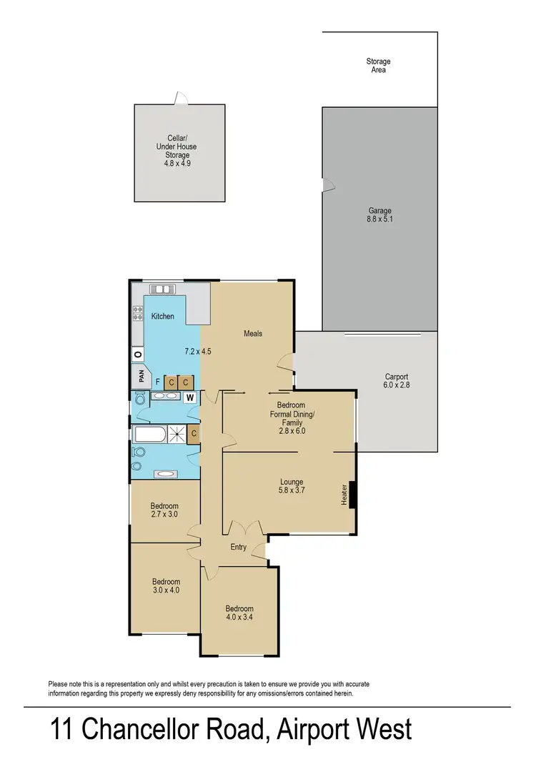 Floorplan of Homely house listing, 11 Chancellor Road, Airport West VIC 3042