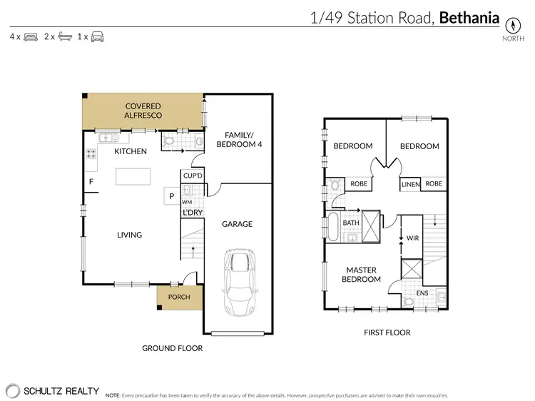 Floorplan of Homely townhouse listing, 1/49 Station Road, Bethania QLD 4205