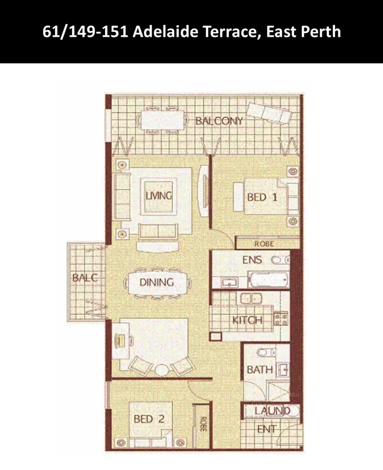 Floorplan of Homely apartment listing, 61/151 Adelaide Terrace, East Perth WA 6004