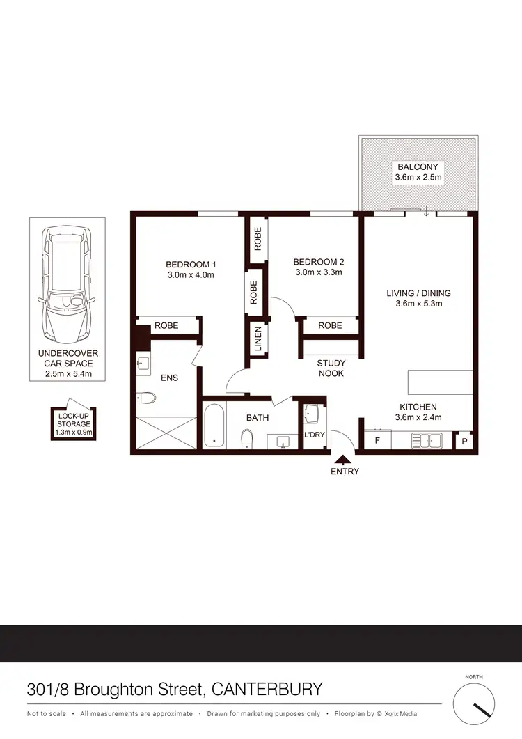 Floorplan of Homely apartment listing, 301/8 Broughton Street, Canterbury NSW 2193