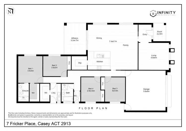 Floorplan of Homely house listing, 7 Fricker Place, Casey ACT 2913