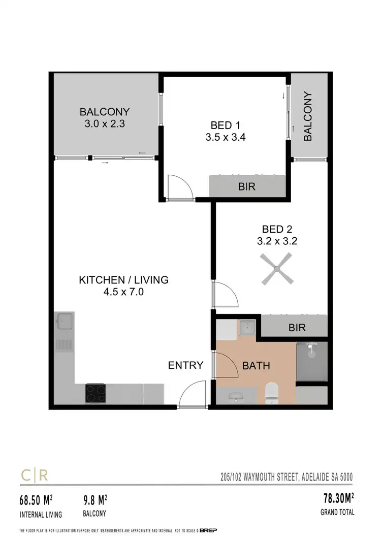 Floorplan of Homely apartment listing, 205/102 Waymouth Street, Adelaide SA 5000