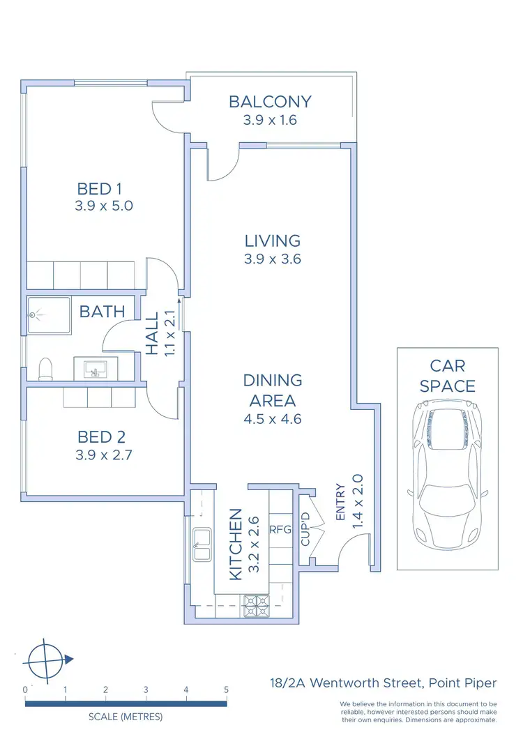 Floorplan of Homely apartment listing, 18/2a Wentworth Street, Point Piper NSW 2027