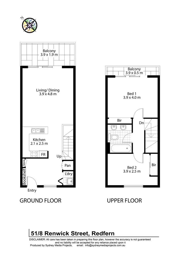 Floorplan of Homely apartment listing, 51/8 Renwick Street, Redfern NSW 2016
