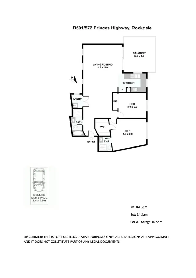 Floorplan of Homely apartment listing, B501/572 Princes Highway, Rockdale NSW 2216