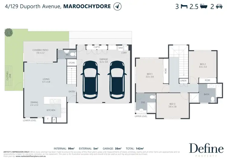 Floorplan of Homely townhouse listing, 4/129 Duporth Avenue, Maroochydore QLD 4558
