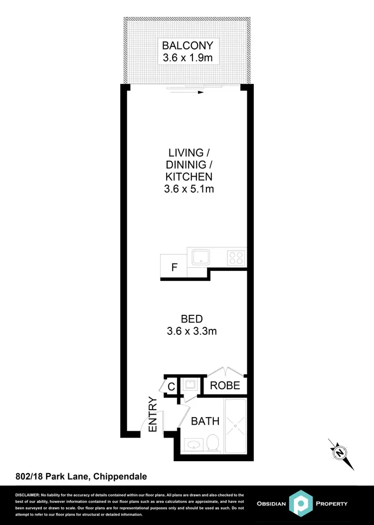 Floorplan of Homely apartment listing, 802/18 Park Ln, Chippendale NSW 2008